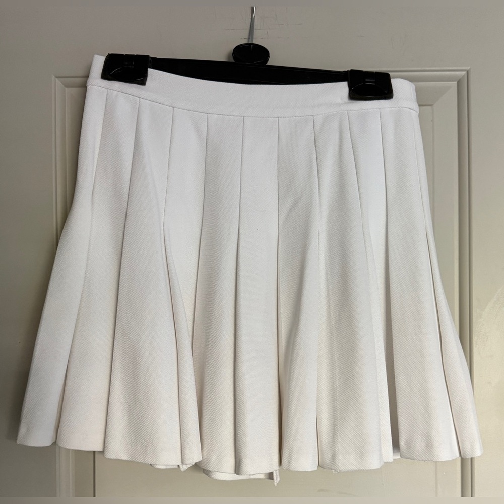 Theory Pleated White Mini Skirt, Size 6